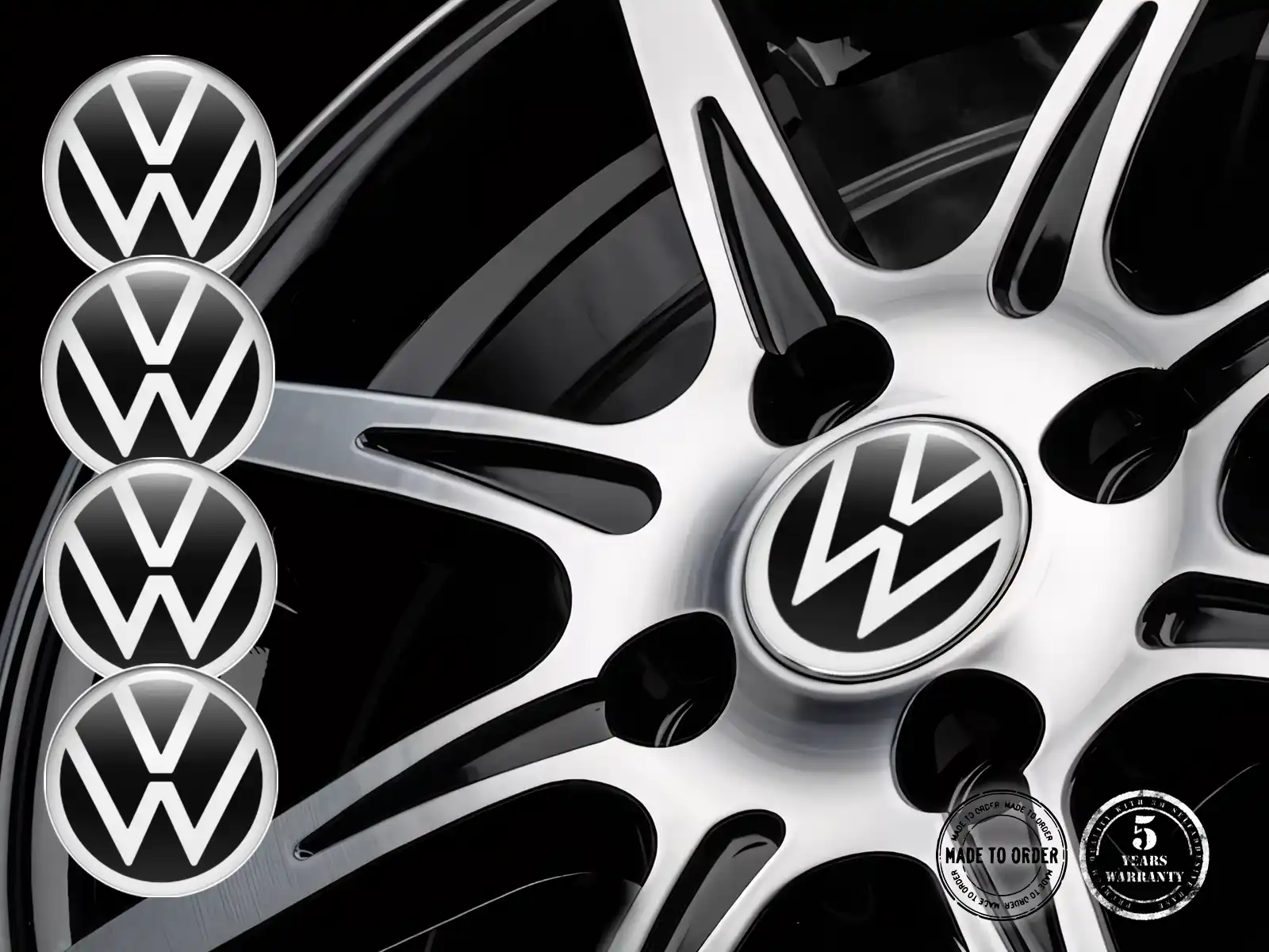 VW Pegatina en Aros Diseño Silicona Alta Calidad